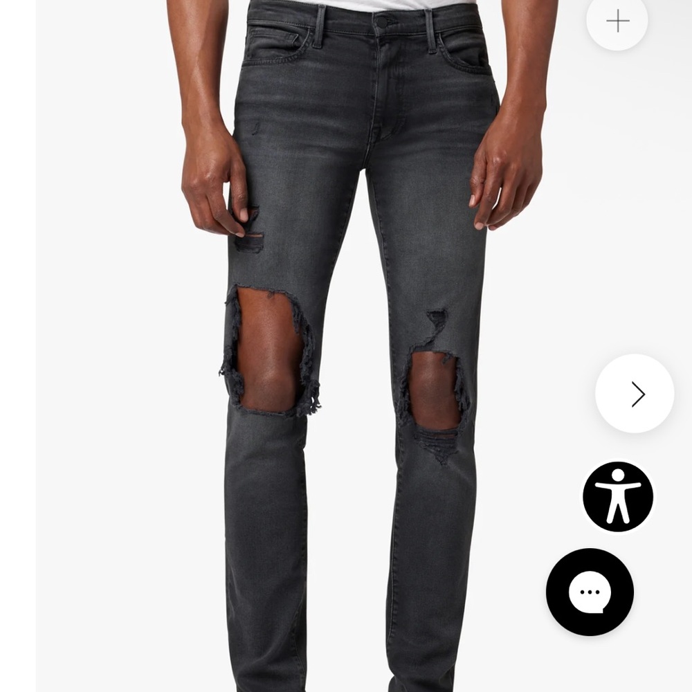 Joe's Jeans Men's Ripped Charcoal Skinny Jeans